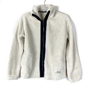 FRYE & Co. Cream Sherpa Jacket Full Zip 100% Polyester Womens X-Small
